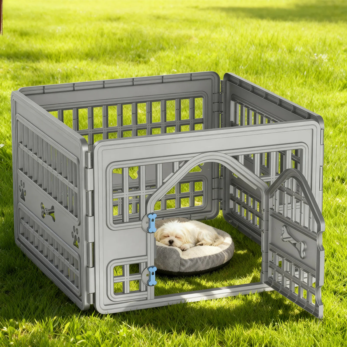 Foldable Plastic Pet Playpen For Indoor Or Outdoor Dog Exercise