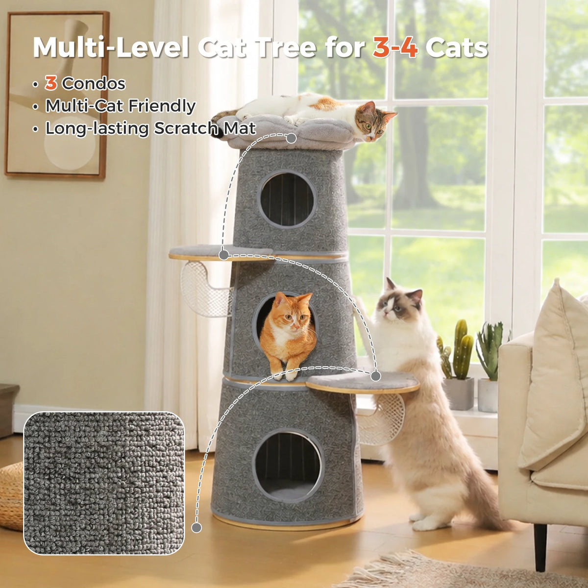 Modern PAWZ Road Cat Tree Flower Perch Scratching Bed