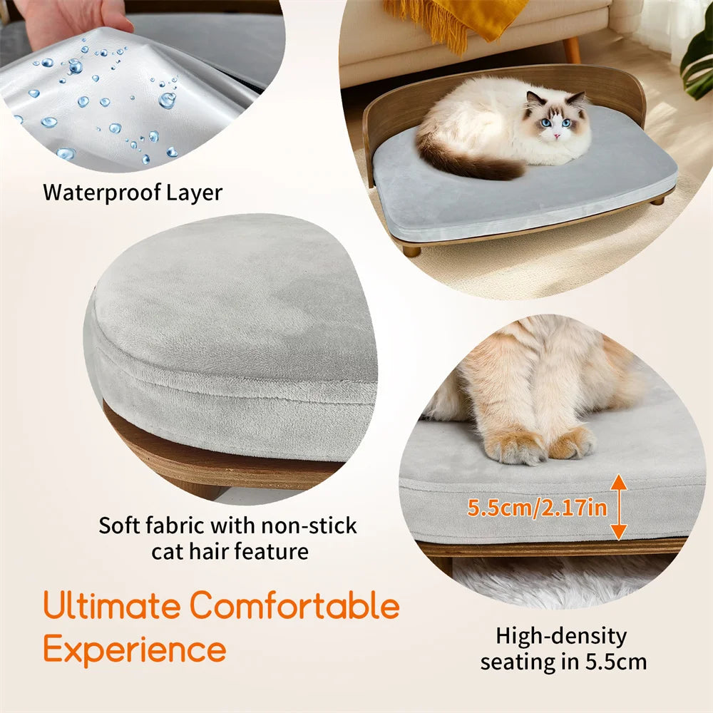 Borwart Premium Wooden Elevated Pet Sofa For Dogs And Cats