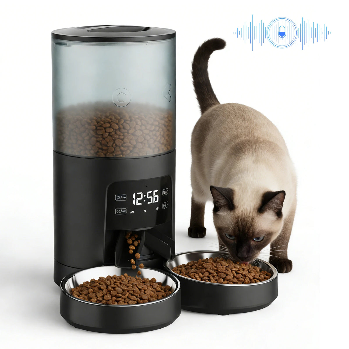 Jhk 6L Automatic Cat Feeder With Dual Stainless Bowls