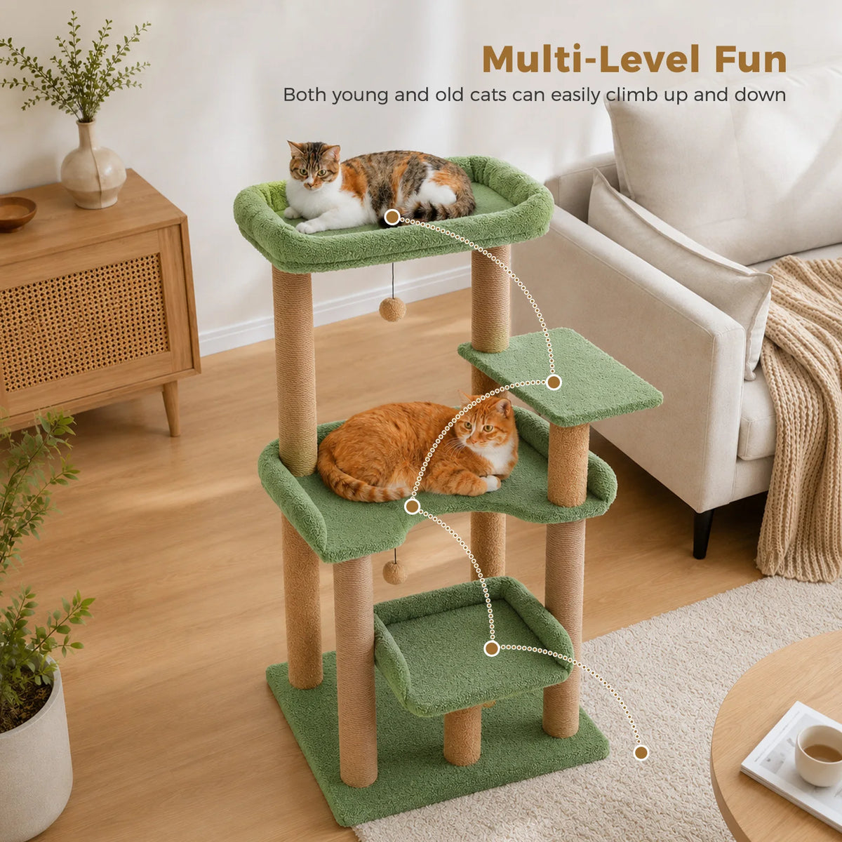 Pawz Road Multi Level Cat Tree With Large Top Perch