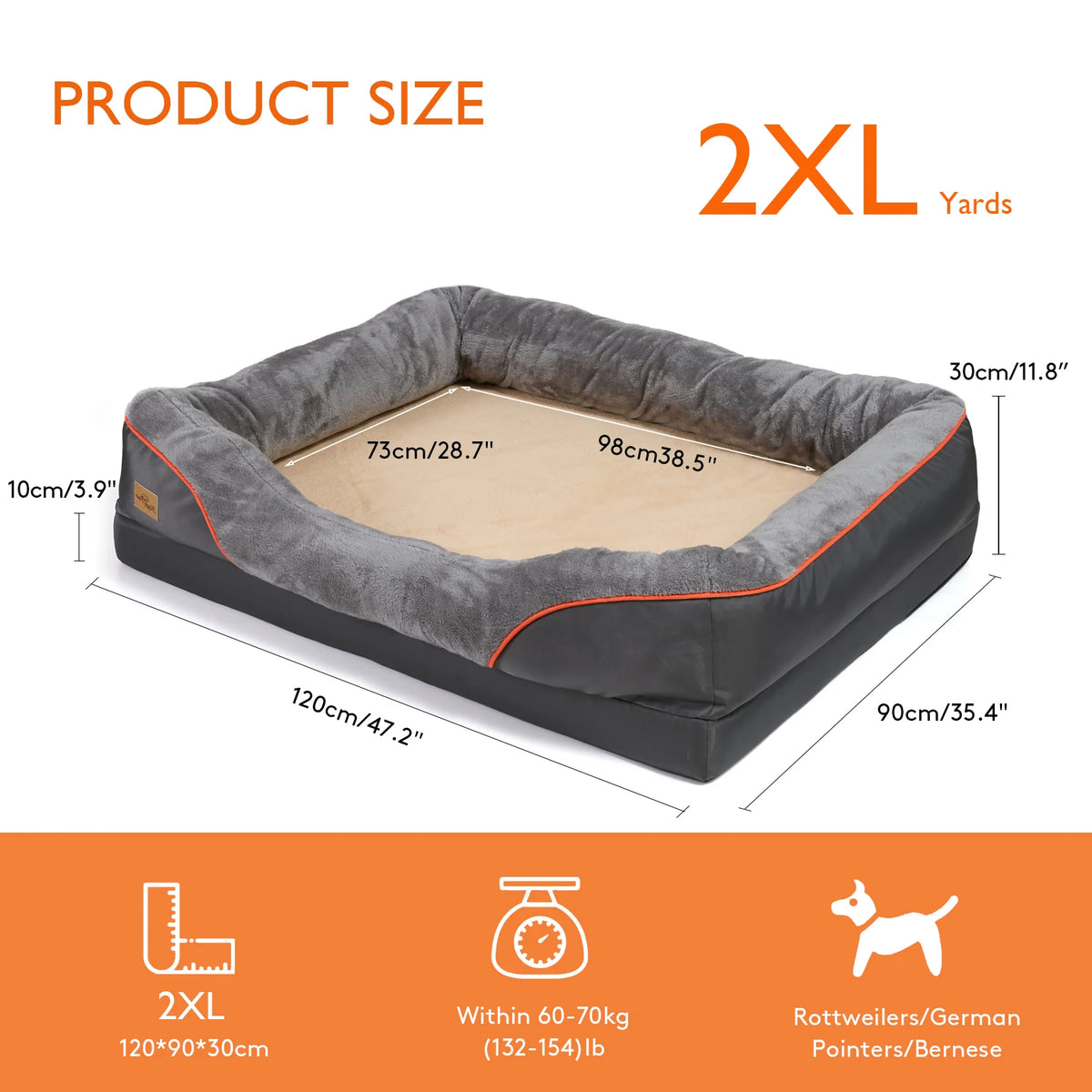 Bingopaw Removable Cover Waterproof Large Dog Bed