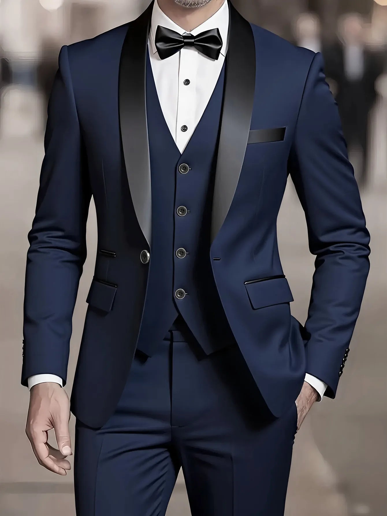 Mens Wedding Best Man Dress Suit Regular Fit Lapel Collar