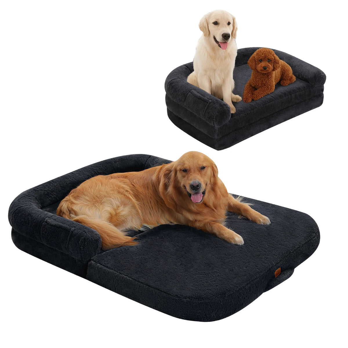 Foldable Plush Dog Bed Sofa With Non Slip Bottom By Pawz Road