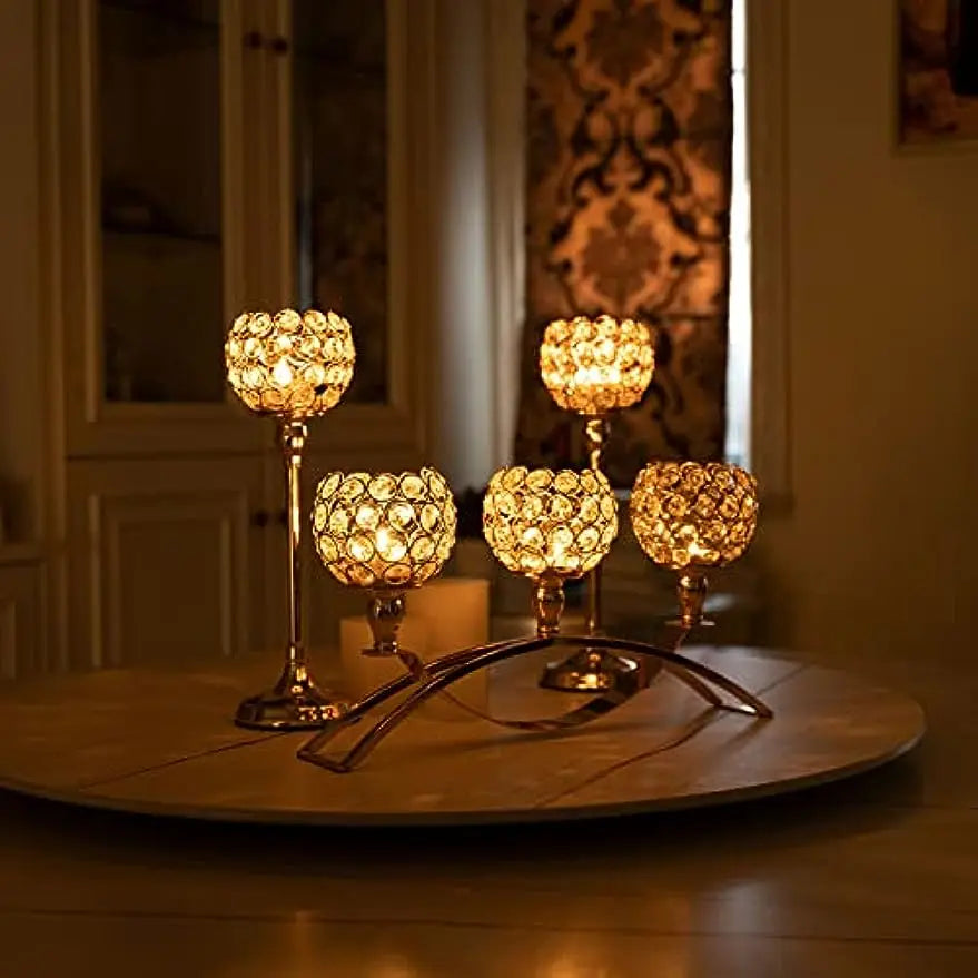 Vincigant Three Arm Tealight Candle Holder Stand Centerpiece