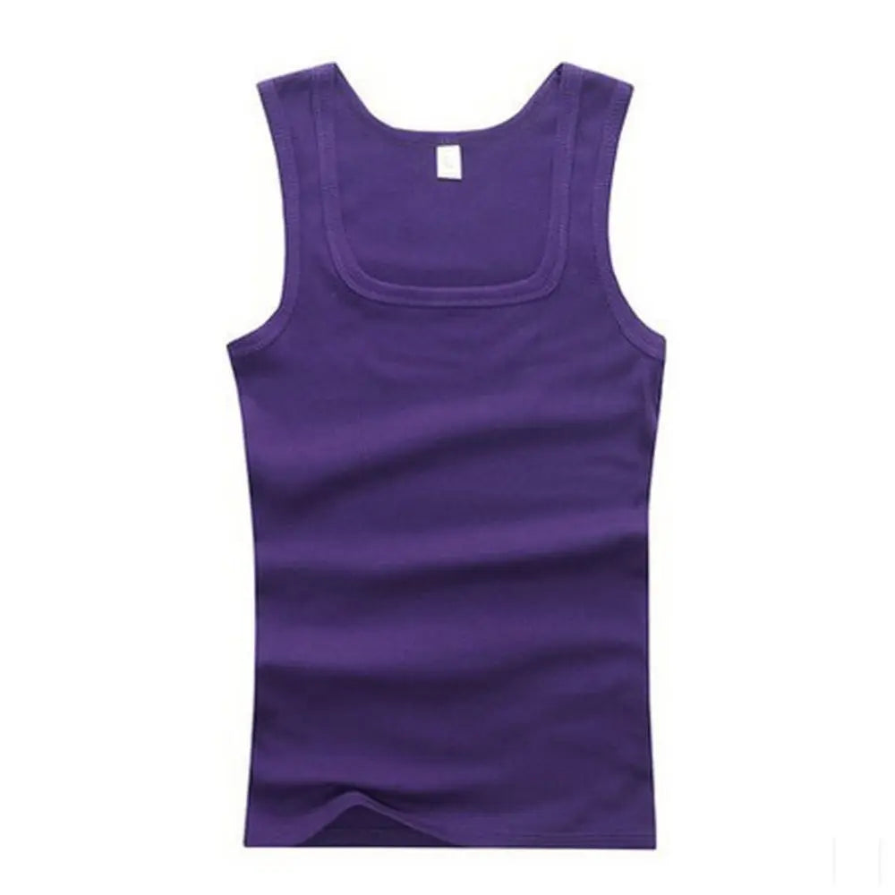 Pure Cotton Mens Elastic Tank Top for Summer Fitness Casual Wear