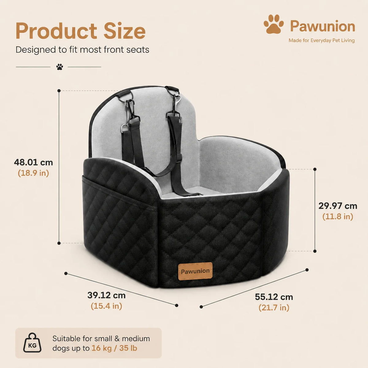 Memory Foam Dog Car Seat With Cool Mat Safety Leashes