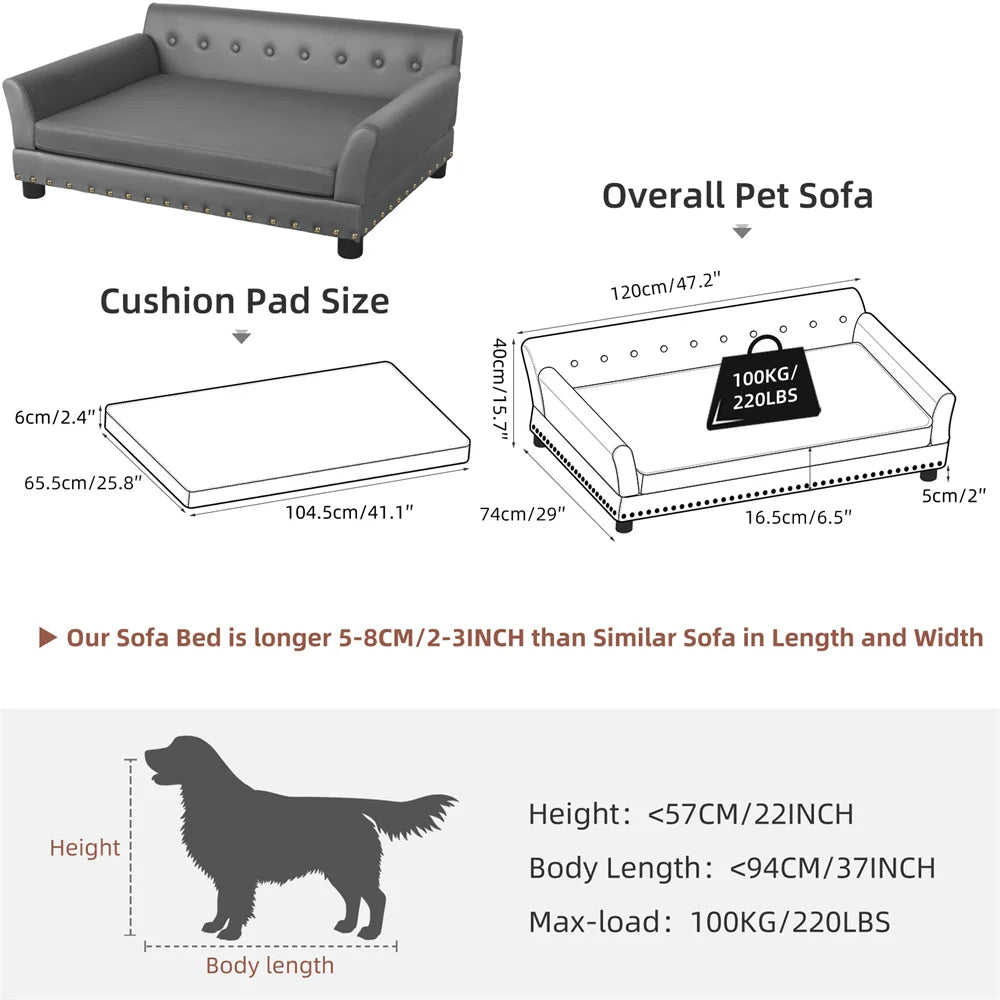 Borwart Heavy Duty Raised Pet Sofa Bed With Removable Cover