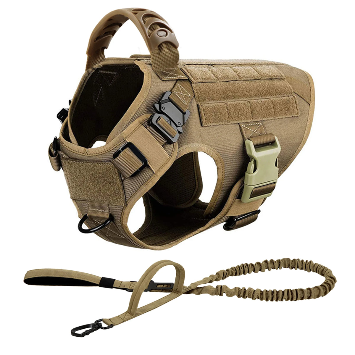 Padded Nylon Dog Harness And Leash Set With Quick Release Buckle For Training Walking Large Dogs