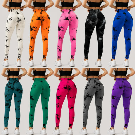 High Waist Seamless Tie Dye Women Yoga Pants