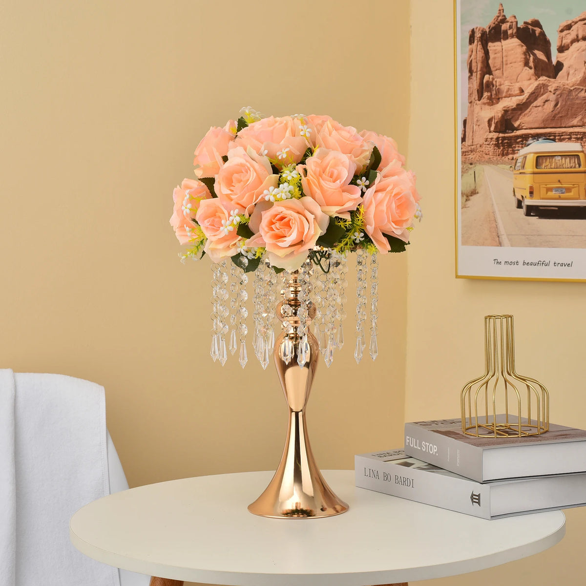 4 Pcs Gold Metal Trumpet Vases Wedding Centerpieces