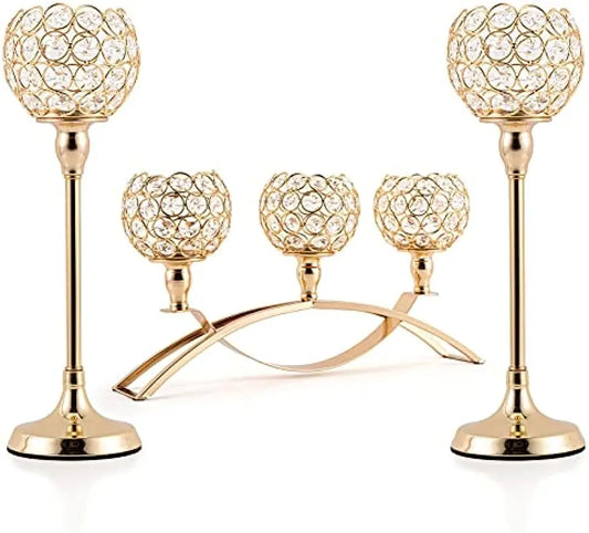 Vincigant Three Arm Tealight Candle Holder Stand Centerpiece