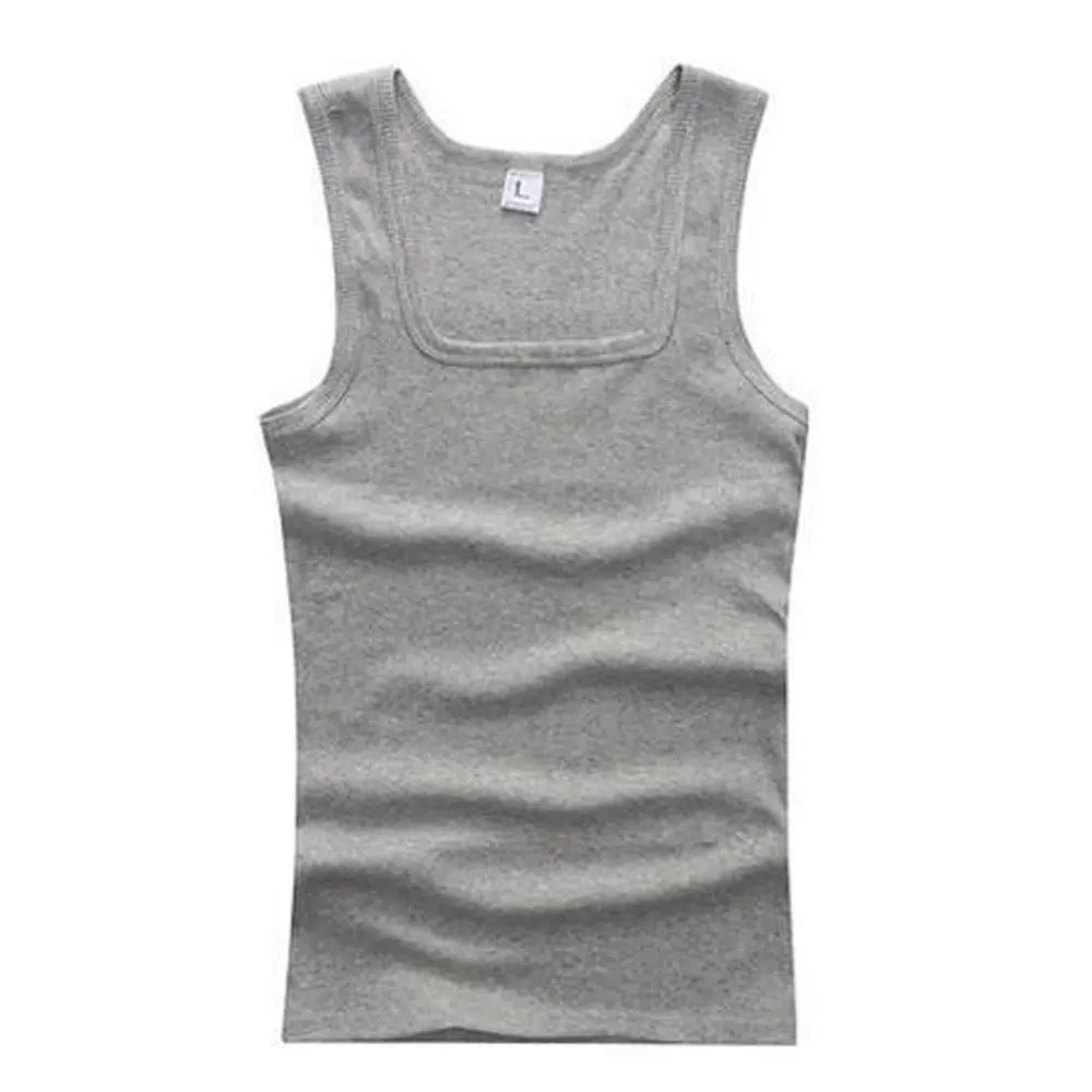 Pure Cotton Mens Elastic Tank Top for Summer Fitness Casual Wear