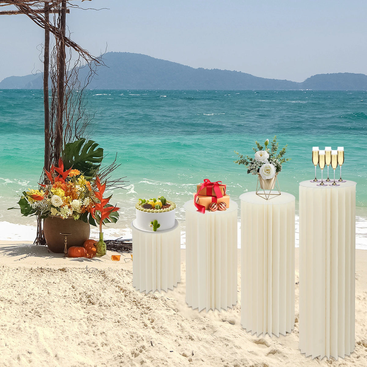 Foldable Cardboard Flower Stands For Wedding Centerpiece Party Decor